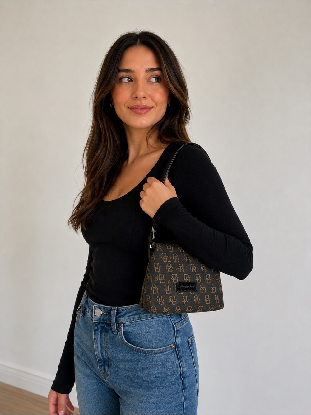 DOONEY & BOURKE VINTAGE SIGNATURE DB MONOGRAM SHOULDER PURSE